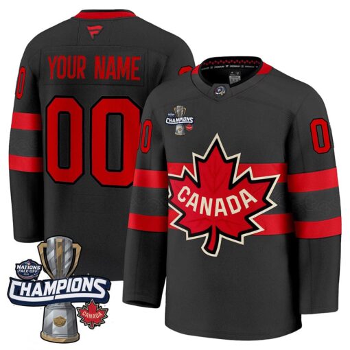 Custom Canada 2025 4 Nations Face-Off Champions Jersey - All Stitched - Image 2