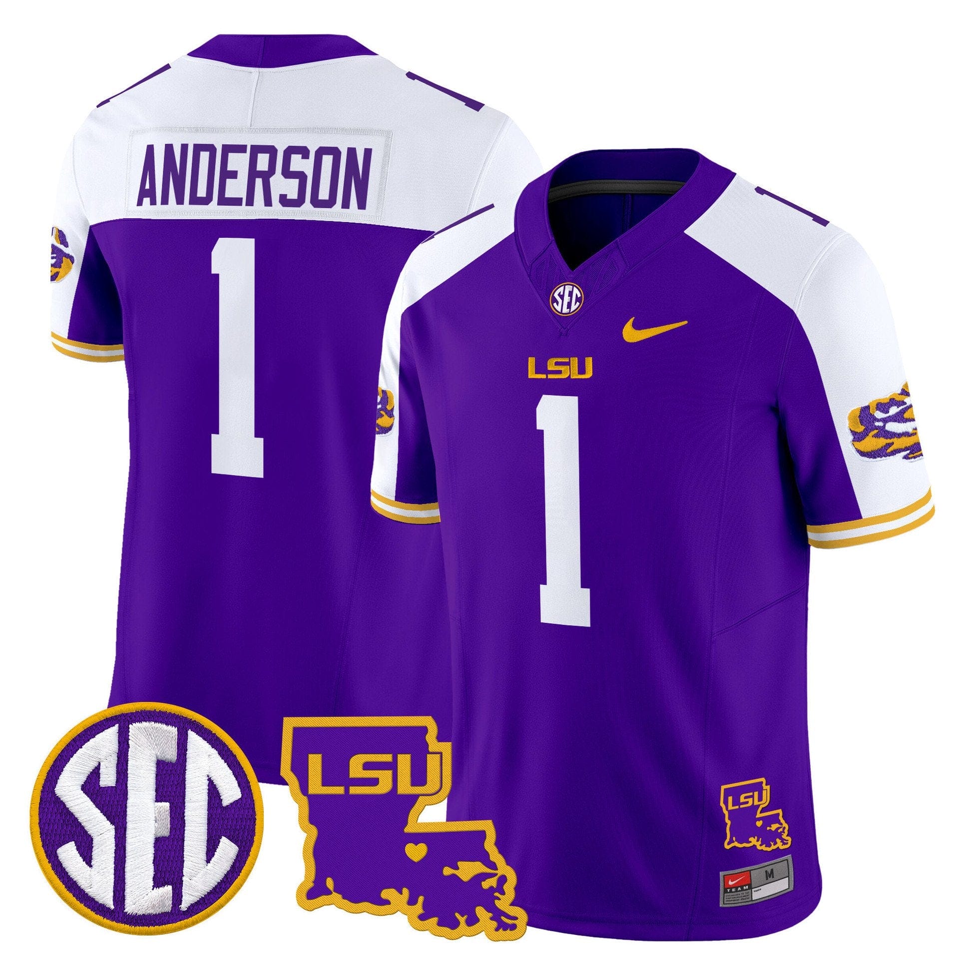 Aaron Anderson Jersey #1 LSU Tigers 2025 Louisiana Patch Stitched - Image 4