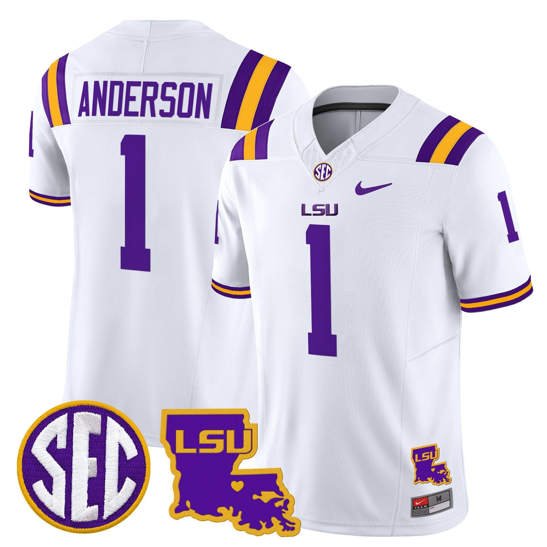Aaron Anderson Jersey #1 LSU Tigers 2025 Louisiana Patch Stitched - Image 2