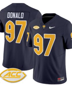 Aaron Donald Jersey 97 Pittsburgh Panthers 2025 Limited Stitched Navy