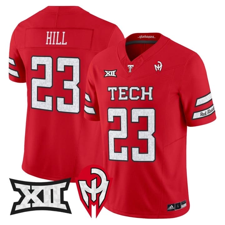 Adam Hill Jersey #23 Texas Tech Red Raiders Too Cold Vapor Stitched - Image 4