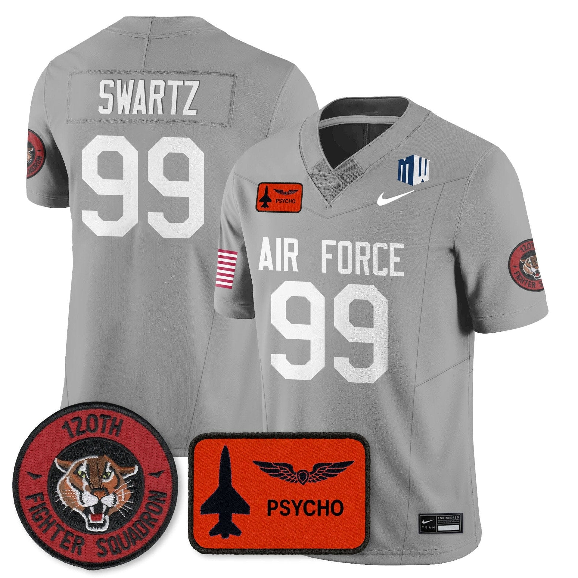 Aidan Swartz Jersey #99 Air Force 2025 Honor F-16 Stitched - Image 2