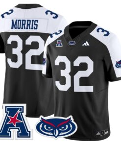 Alfred Morris Jersey 32 Florida Atlantic Owls 2025 All Stitched Black Alter