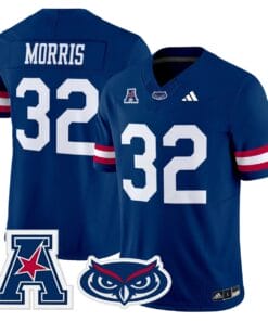 Alfred Morris Jersey 32 Florida Atlantic Owls 2025 All Stitched Blue