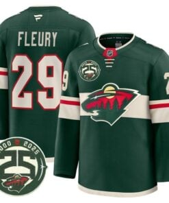 Alternative view of Andre Fleury Jersey #29 Minnesota Wild 25th Anniversary Patch Stitched