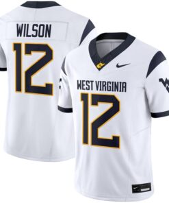 Anthony Wilson Jr Jersey 12 West Virginia Mountaineers 2025 Stitched White