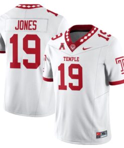 Antonio Jones Jersey 19 Temple Football 2025 Vapor Limited Stitched White