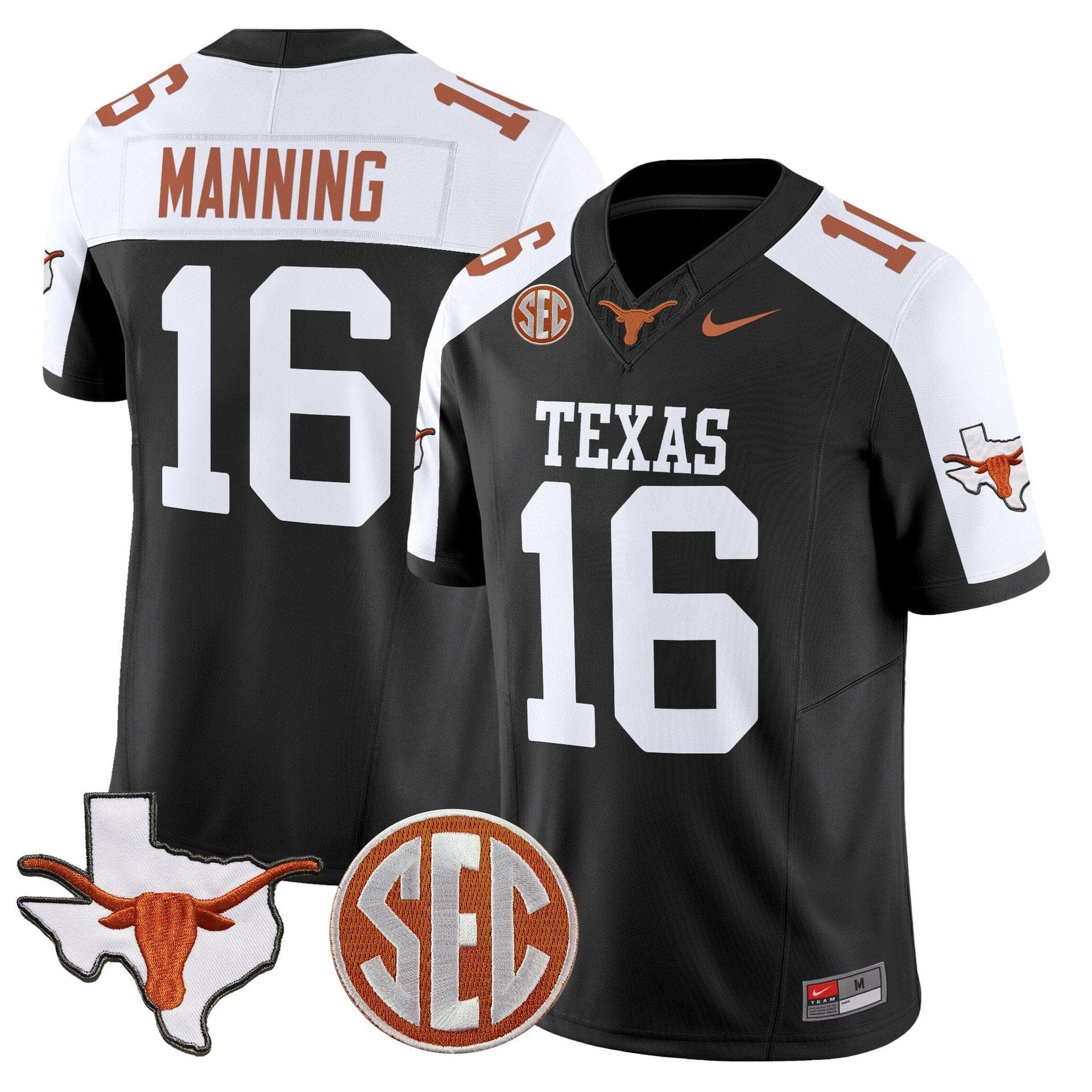 Arch Manning Jersey #16 Texas Longhorns 2025 State Map SEC Patch - Image 3