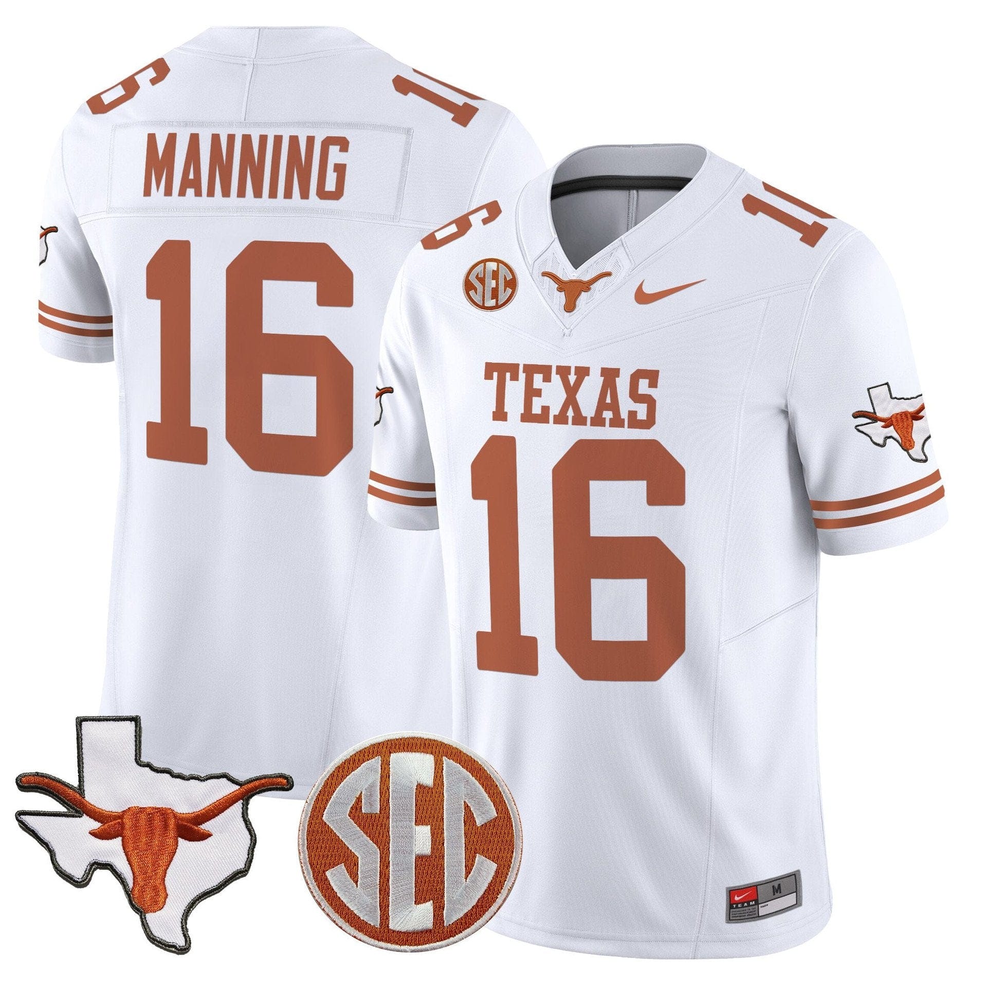 Arch Manning Jersey #16 Texas Longhorns 2025 State Map SEC Patch - Image 2