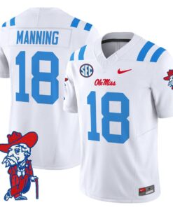 Archie Manning Jersey 18 Ole Miss Rebels 2025 Limited V2 Stitched White Limited