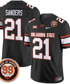 Barry Sanders Jersey #21 Oklahoma State Cowboys 2025 Leslie O'neal Patch