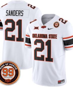 Alternative view of Barry Sanders Jersey #21 Oklahoma State Cowboys 2025 Leslie O'neal Patch