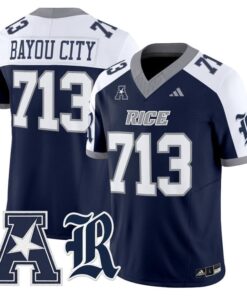 Bayou City Jersey 713 Rice Owls 2025 Vapor Limited Stitched Navy Alter