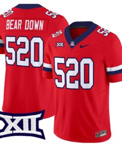 Bear Down Jersey 520 Arizona Wildcats 2025 Vapor Limited Stitched Red