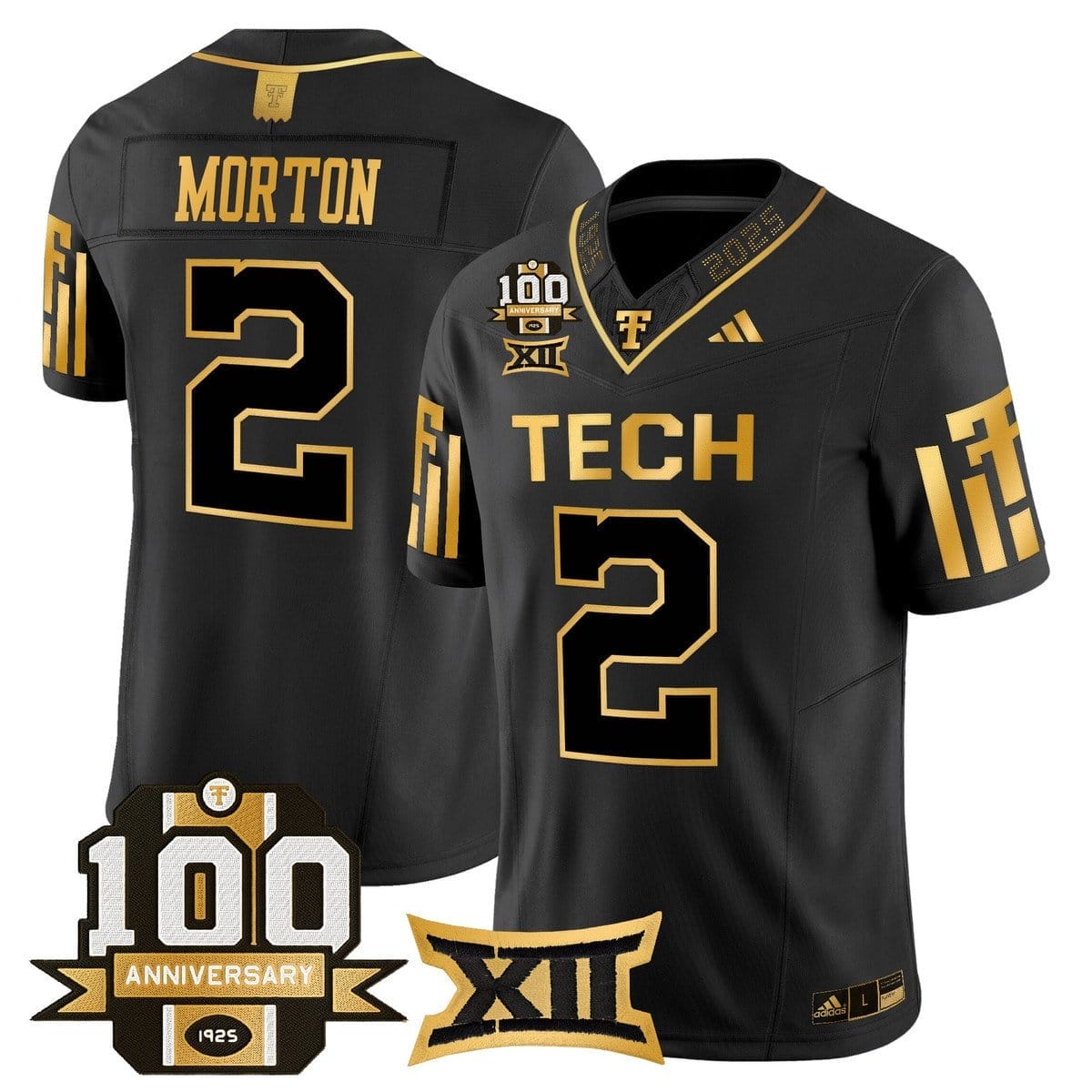 Behren Morton Jersey #2 Texas Tech 2025 100th Anniversary Stitched - Image 2