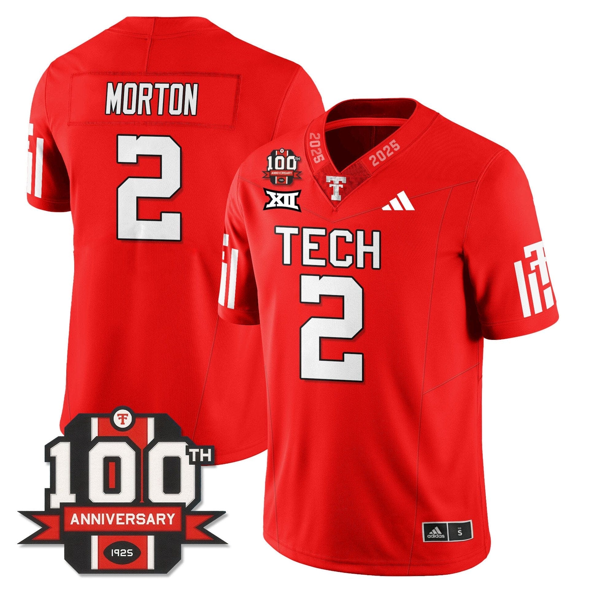 Behren Morton Jersey #2 Texas Tech Football 100th Anniversary Stitched - Image 3