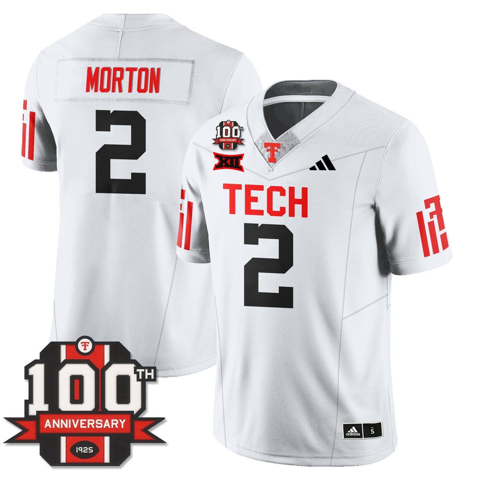 Behren Morton Jersey #2 Texas Tech Football 100th Anniversary Stitched - Image 2