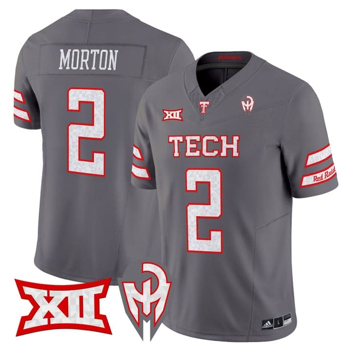 Behren Morton Jersey #2 Texas Tech Red Raiders Too Cold Vapor Stitched - Image 3