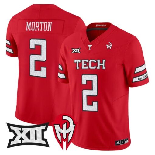 Behren Morton Jersey #2 Texas Tech Red Raiders Too Cold Vapor Stitched - Image 4