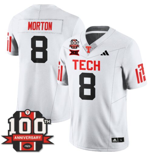 Behren Morton Jersey #8 Texas Tech Football 100th Anniversary Stitched - Image 2