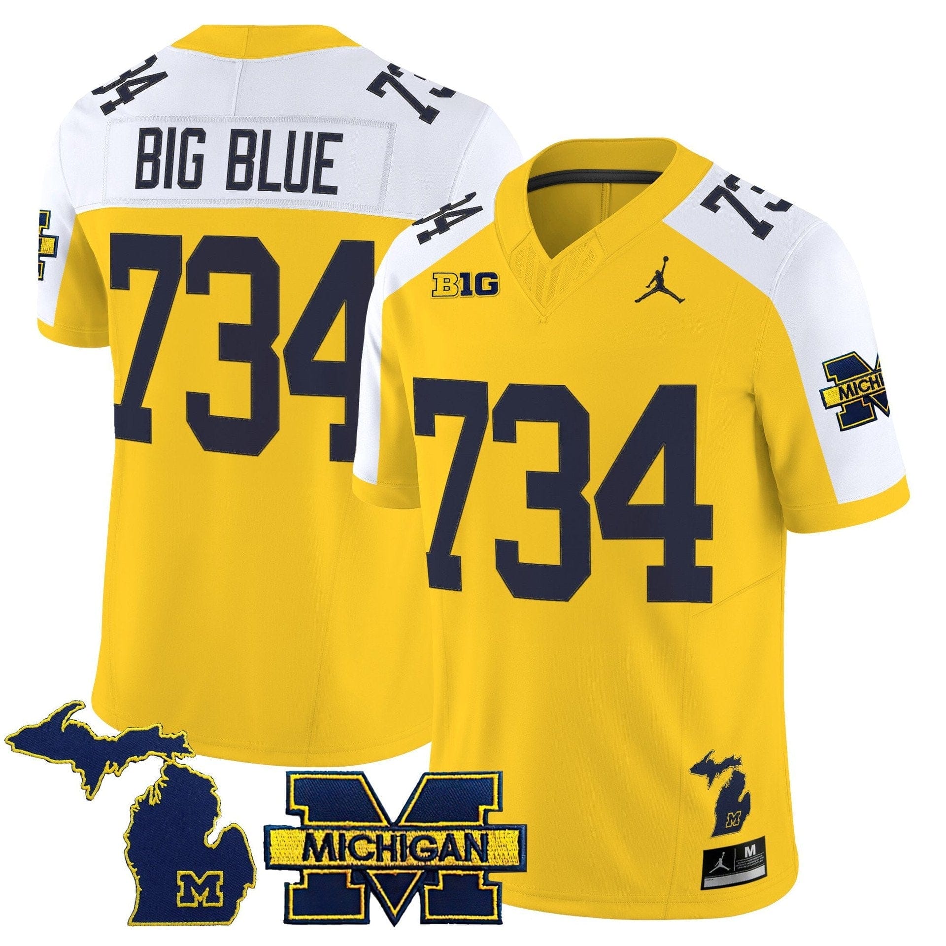 Big Blue Jersey #734 Michigan Wolverines 2025 Limited V2 Stitched - Image 2
