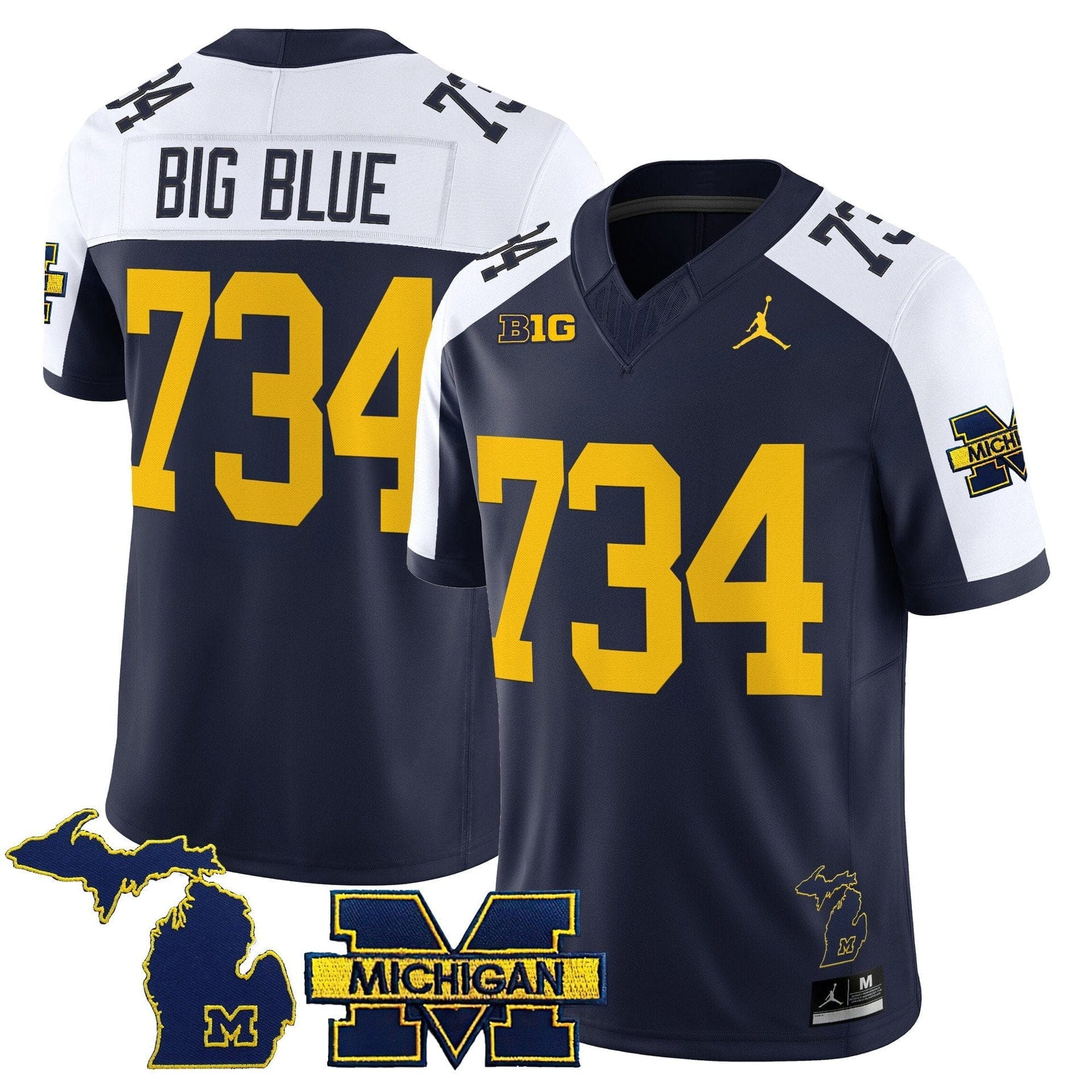 Big Blue Jersey #734 Michigan Wolverines 2025 Limited V2 Stitched - Image 4