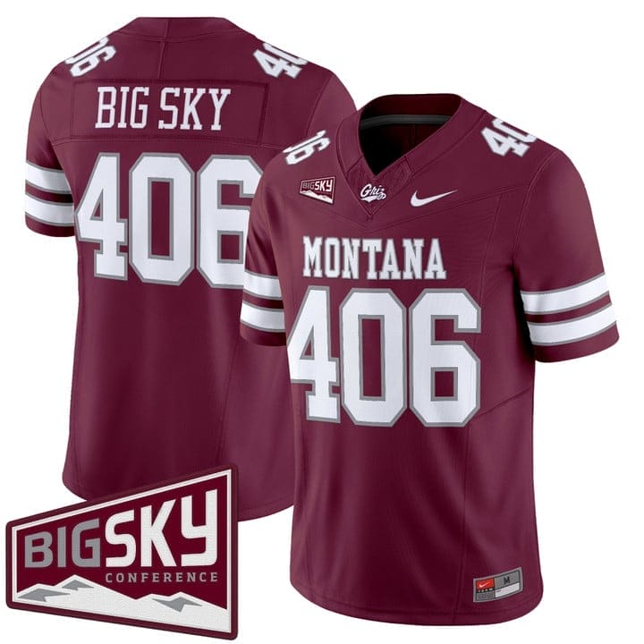 Big Sky Jersey #406 Montana Grizzlies 2025 Vapor Limited Stitched - Image 5