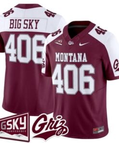 Big Sky Jersey 406 Montana Grizzlies 2025 Vapor Limited Stitched Maroon Alter