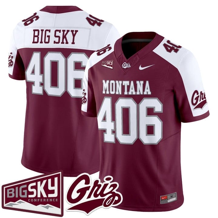 Big Sky Jersey #406 Montana Grizzlies 2025 Vapor Limited Stitched - Image 4