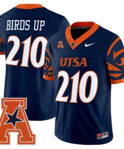 Birds Up Jersey 210 UTSA Roadrunners 2025 Vapor Limited V2 Stitched Navy