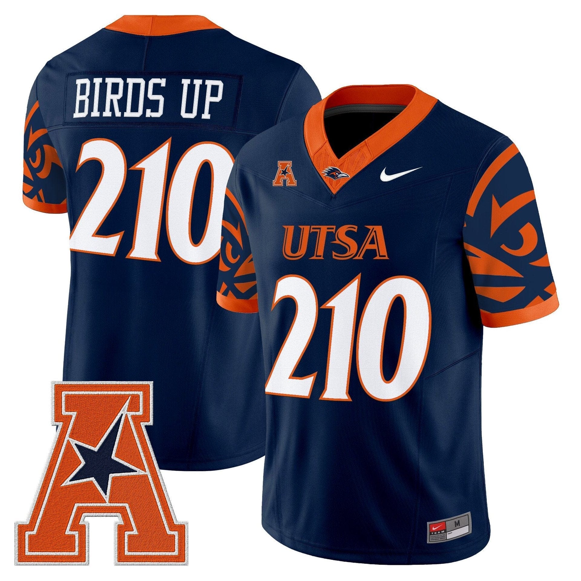 Birds Up Jersey #210 UTSA Roadrunners 2025 Vapor Limited V2 Stitched - Image 2