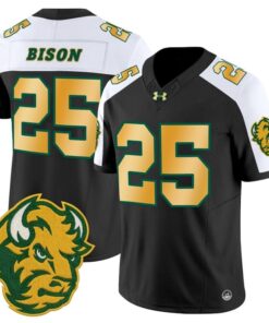 Bison Jersey 25 North Dakota State Bison Vapor Limited Stitched Black Alter