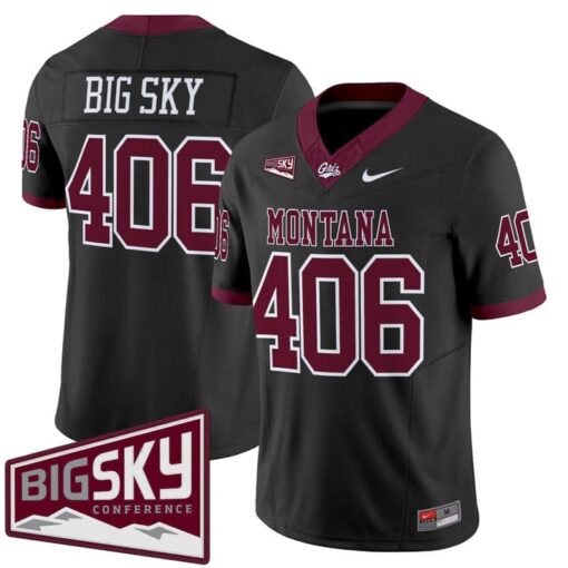 Big Sky Jersey #406 Montana Grizzlies 2025 Vapor Limited Stitched Black Alter