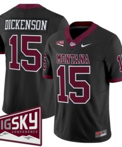 Dave Dickenson Jersey #15 Montana Grizzlies 2025 Vapor Stitched Black Alter
