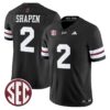 Blake Shapen Jersey 2 Mississippi State Bulldogs Dark Mode Stitched Black