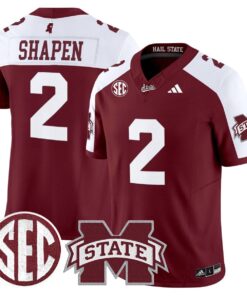 Blake Shapen Jersey 2 Mississippi State Bulldogs Dark Mode Stitched Maroon Alter
