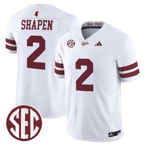 Blake Shapen Jersey #2 Mississippi State Bulldogs Dark Mode Stitched - Image 2