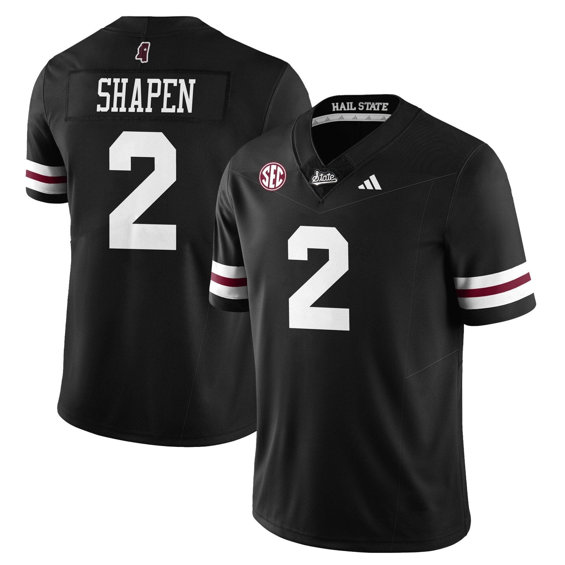 Blake Shapen Jersey #2 Mississippi State Football Darkness 2025 Stitched