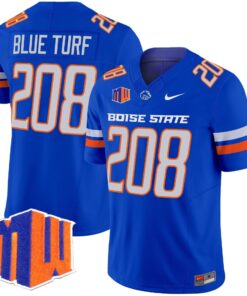 Blue Turf Jersey 208 Boise State Broncos 2025 Vapor Stitched Royal