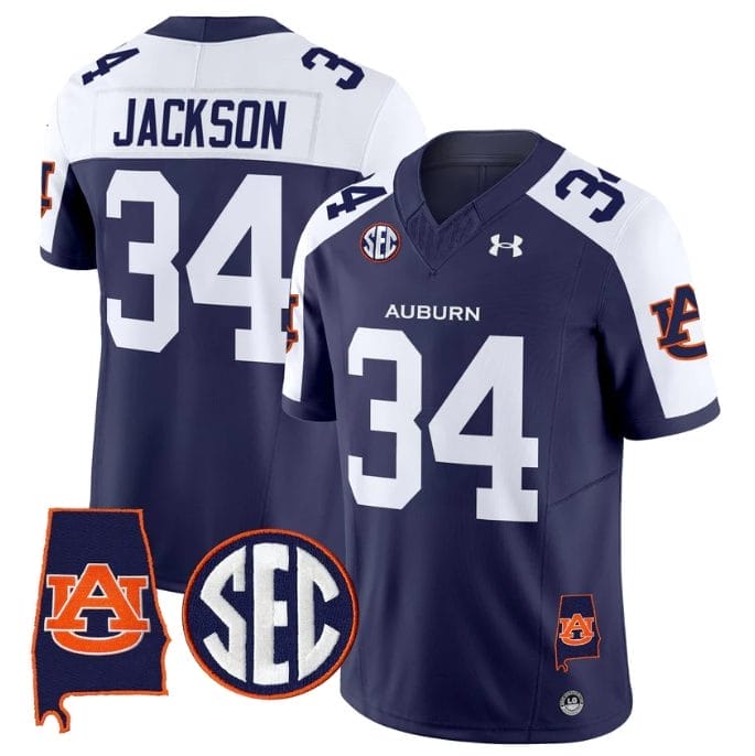 Bo Jackson Jersey #34 Auburn Tigers 2025 Alabama Patch Stitched