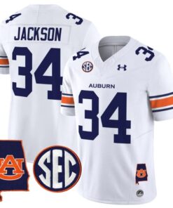 Bo Jackson Jersey 34 Auburn Tigers 2025 Alabama Patch Stitched White bada85b8 0e02 4959 b64c 76c303681858