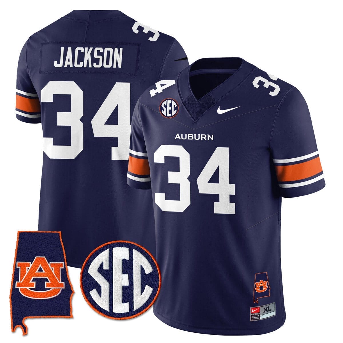 Bo Jackson Jersey #34 Auburn Tigers Alabama Patch Vapor Stitched - Image 3