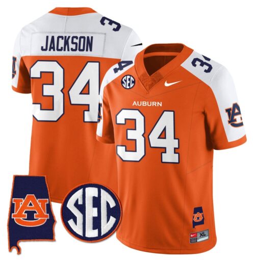 Bo Jackson Jersey #34 Auburn Tigers Alabama Patch Vapor Stitched - Image 4