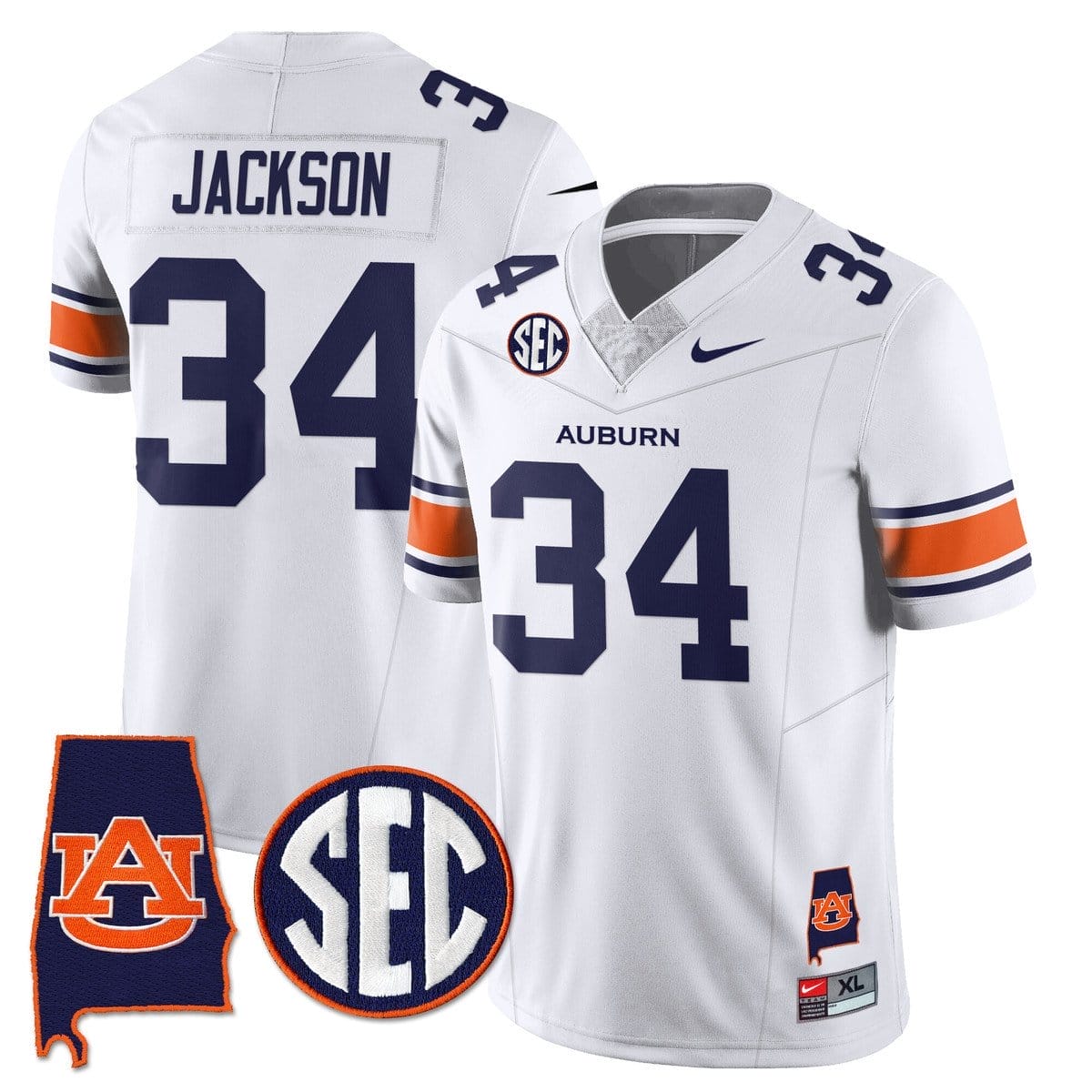 Bo Jackson Jersey #34 Auburn Tigers Alabama Patch Vapor Stitched - Image 2