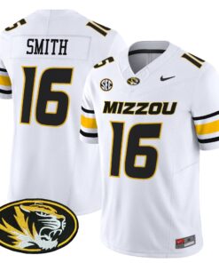Brad Smith Jersey 16 Missouri Tigers 2025 Vapor Limited Stitched White