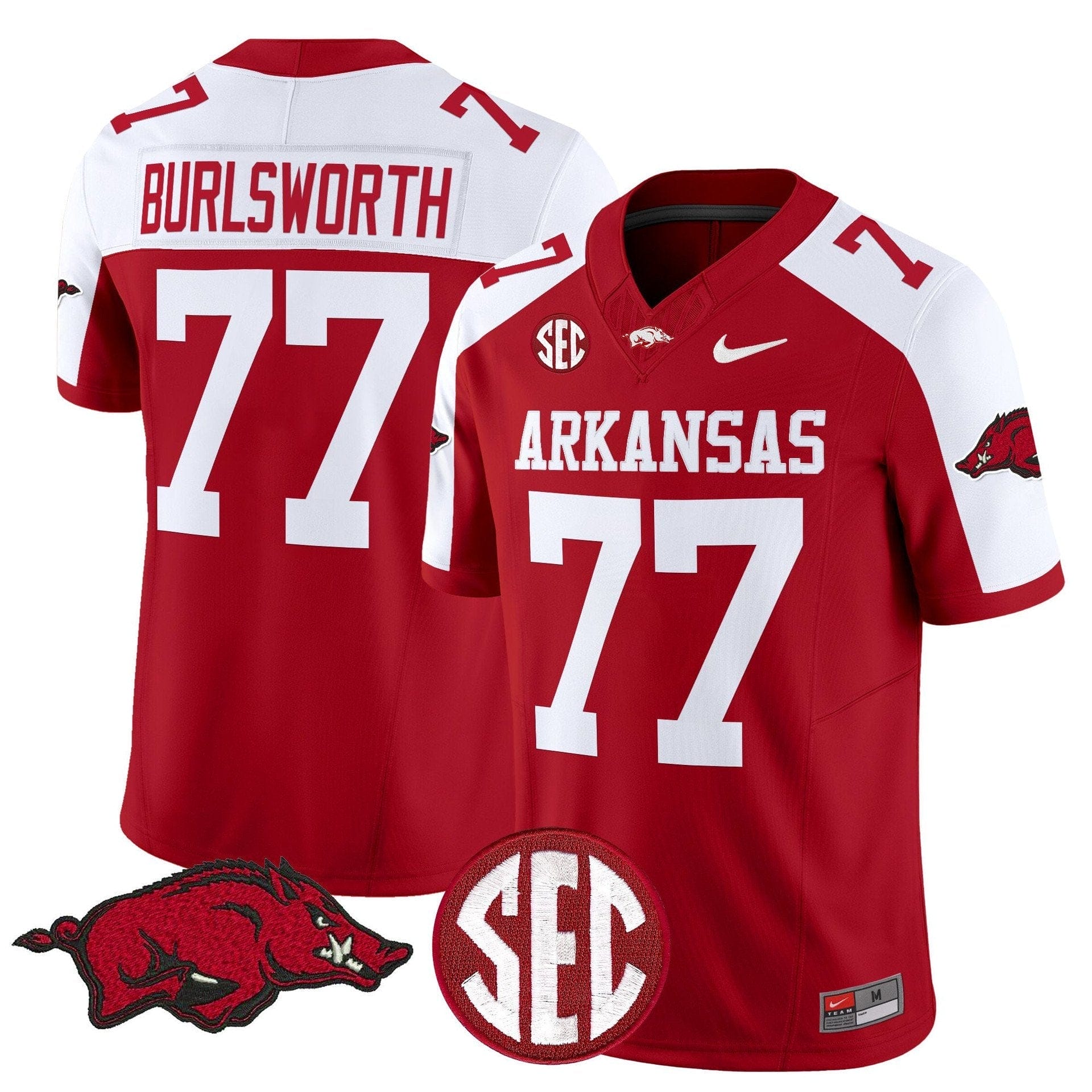 Brandon Burlsworth Jersey #77 Arkansas Razorbacks Limited Stitched - Image 4