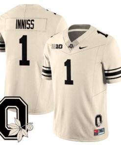 Brandon Inniss Jersey 1 Ohio State Buckeyes 2025 Vapor Limited Stitched Cream f36ac06c 69de 40cd a5d7 c312cd34dddd