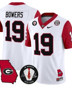 Brock Bowers Jersey 19 Georgia Bulldogs 2025 Limited Stitched White