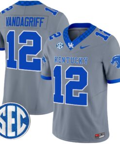 Brock Vandagriff Jersey 12 Kentucky Wildcats 2025 Limited Stitched Gray
