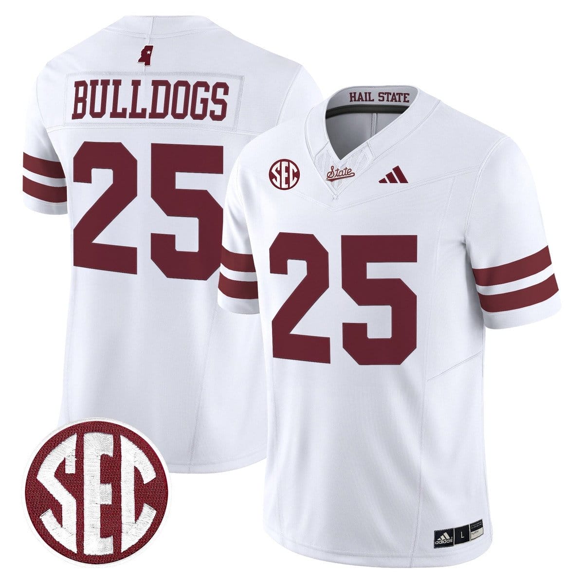 Bulldogs Jersey #25 Mississippi State Bulldogs Dark Mode Stitched - Image 2